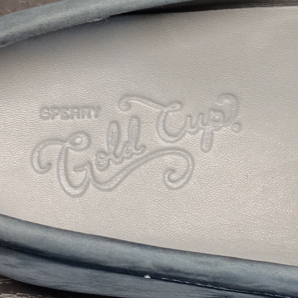GOLD CUP Men's 9.5M Sperry Light Blue Suede Penny Loafers. Like NEW!!! RARE - Picture 3 of 7